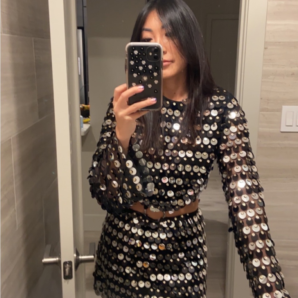 New Arrivals Sequin Black Mini Dress Small